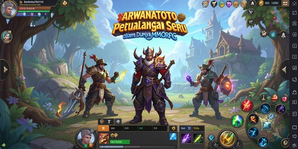 Tampilan mendebarkan dari gameplay ARWANATOTO di dunia MMORPG.