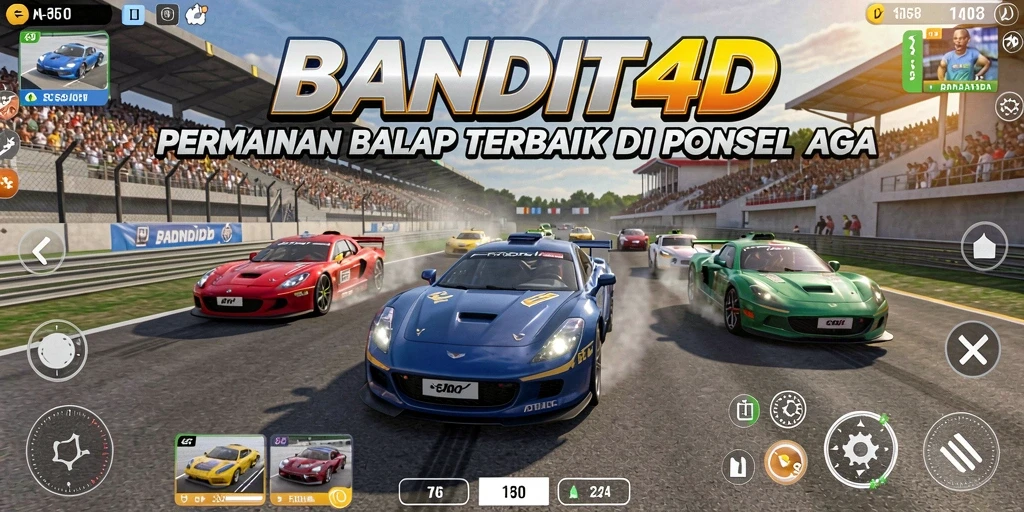 Screenshot menunjukkan aksi balapan yang mendebarkan di BANDIT4D.