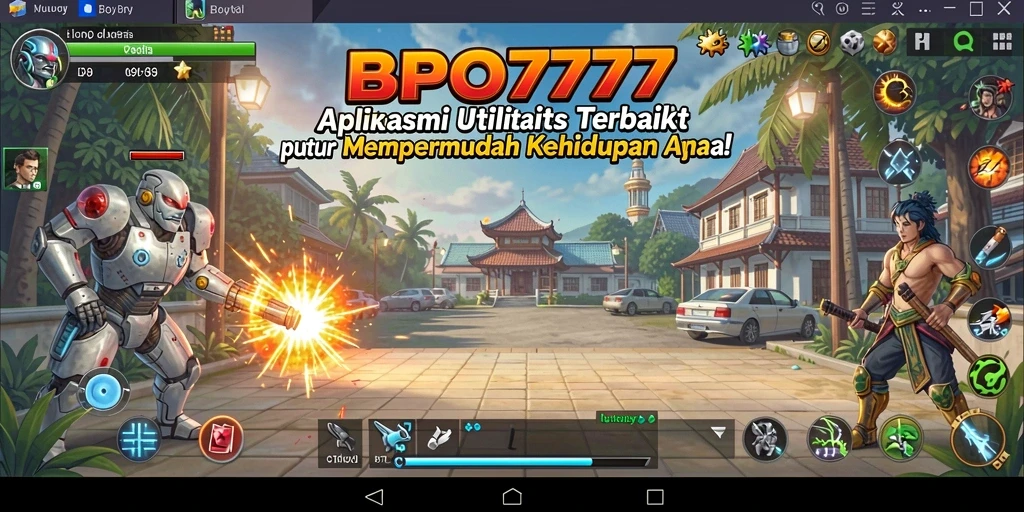 Tampilan utama BPO777 dengan fitur-fitur utilitasnya.