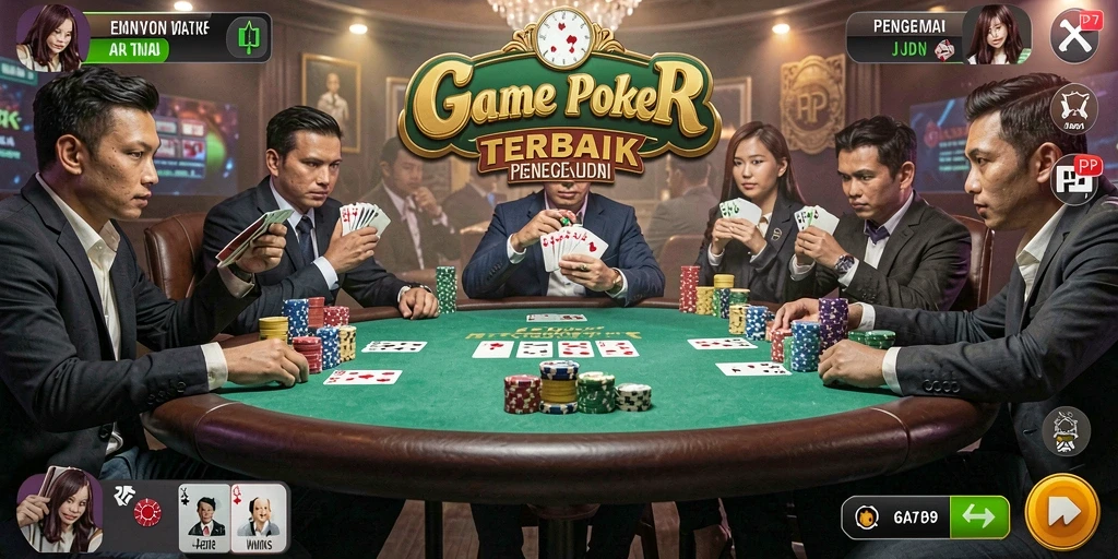Tampilan menarik gameplay dalam aplikasi Poker PP7.
