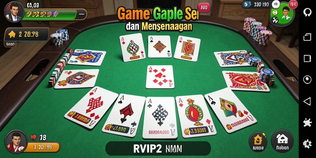 Tampilan gameplay Gaple yang menyenangkan di RVIP2.