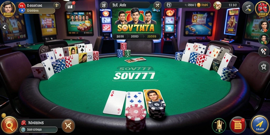 Tampilan gameplay poker yang seru dan menantang di SOV777.