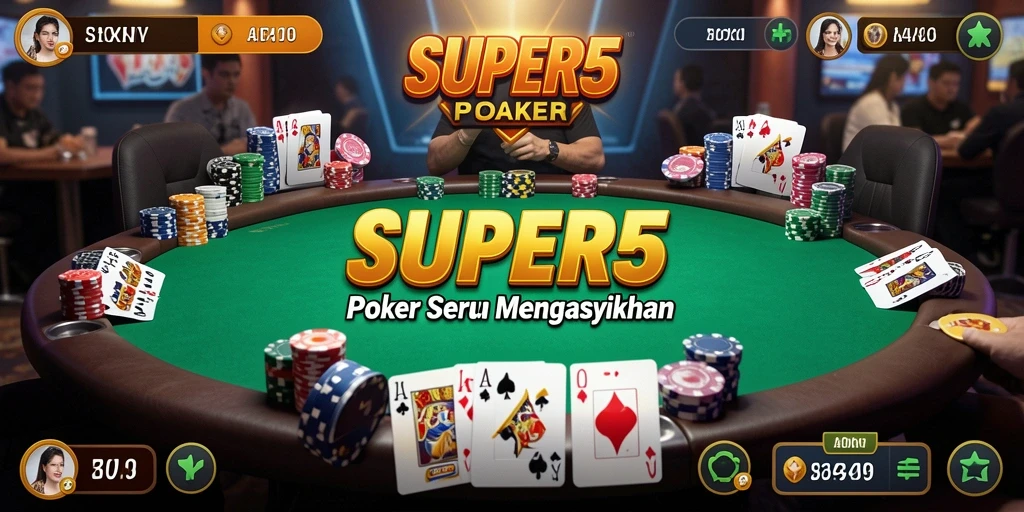 Screenshot dari gameplay SUPER5 yang seru dalam permainan Poker.