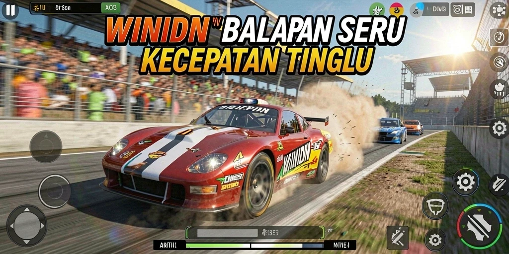 Tampilan gameplay balapan yang mendebarkan dan realistis.