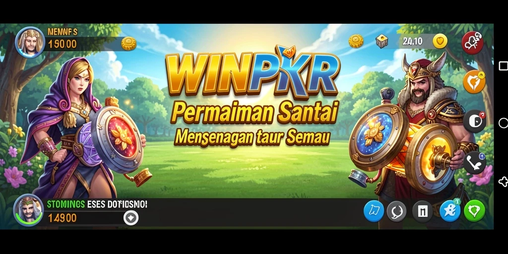 Tampilan gameplay <strong>WINPKR</strong> yang sederhana dan penuh warna.