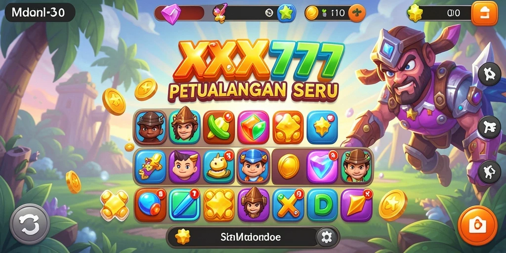 Tampilan gameplay menarik dari XXX777 dengan aksi Match-3 yang seru.